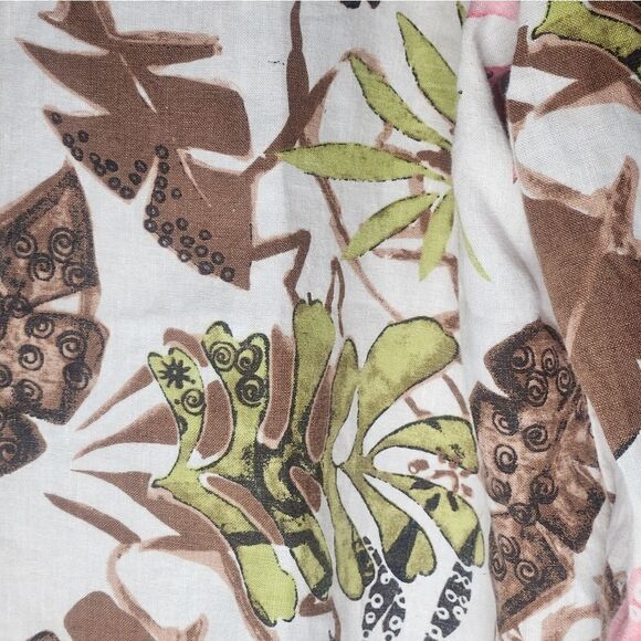 Vintage JM Collection 16 100% LINEN  Art Print RolltabSlv Women’s Blouse Shirt - Picture 9 of 11